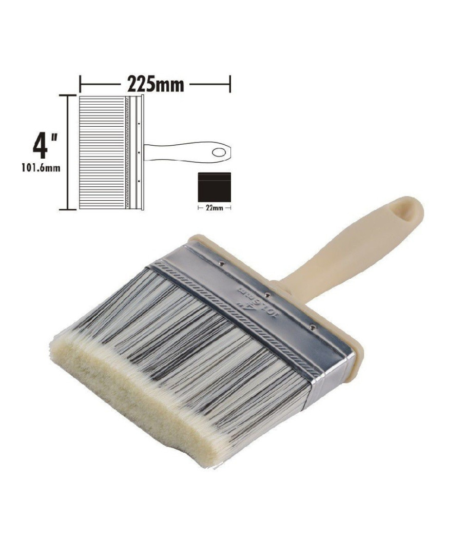 Pennello Pittura 4" Da 225 Mm Pennellessa Per Soffitto Pareti Imbianchino 90283 - immagine 2