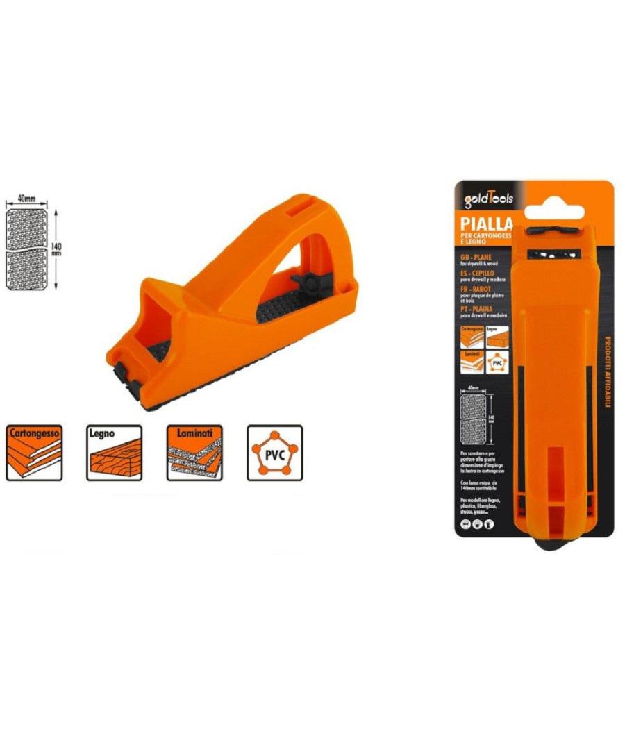 Pialla Pvc Per Cartongesso Legno Con Lama Raspa 140x40mm Intercambiabile 57221 - immagine 2