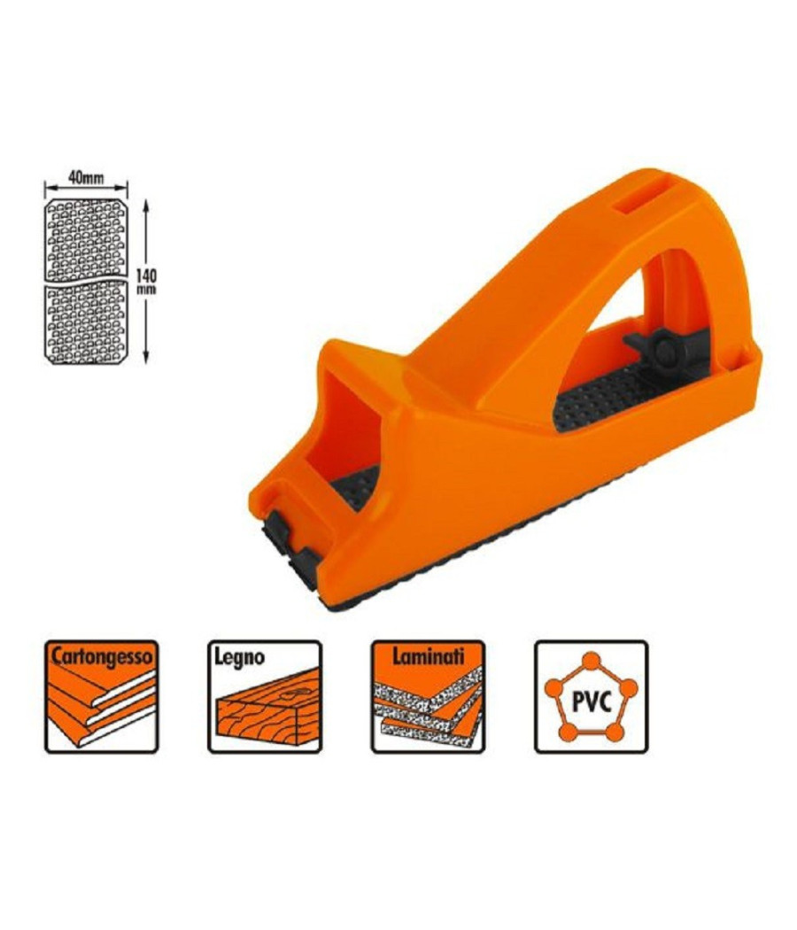 Pialla Pvc Per Cartongesso Legno Con Lama Raspa 140x40mm Intercambiabile 57221