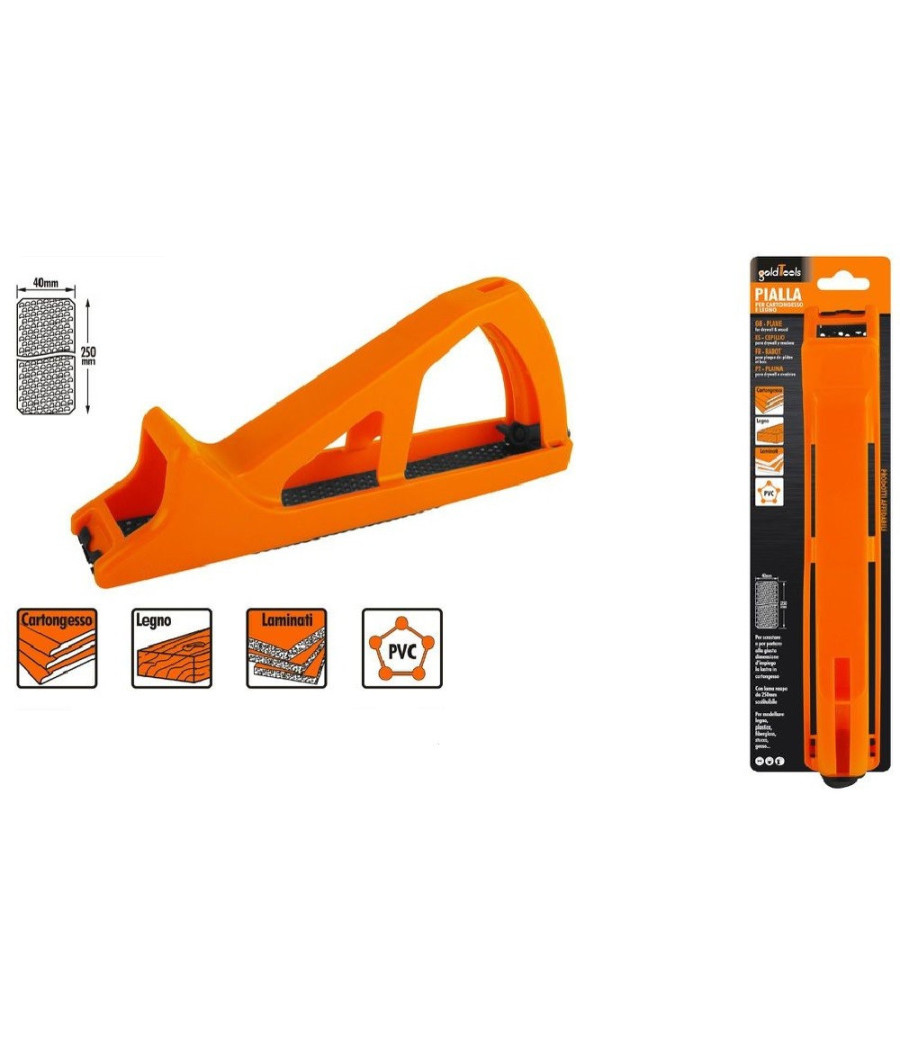 Pialla Pvc Per Cartongesso Legno Con Lama Raspa 250 X 40mm Intercambiabile 57220 - immagine 2