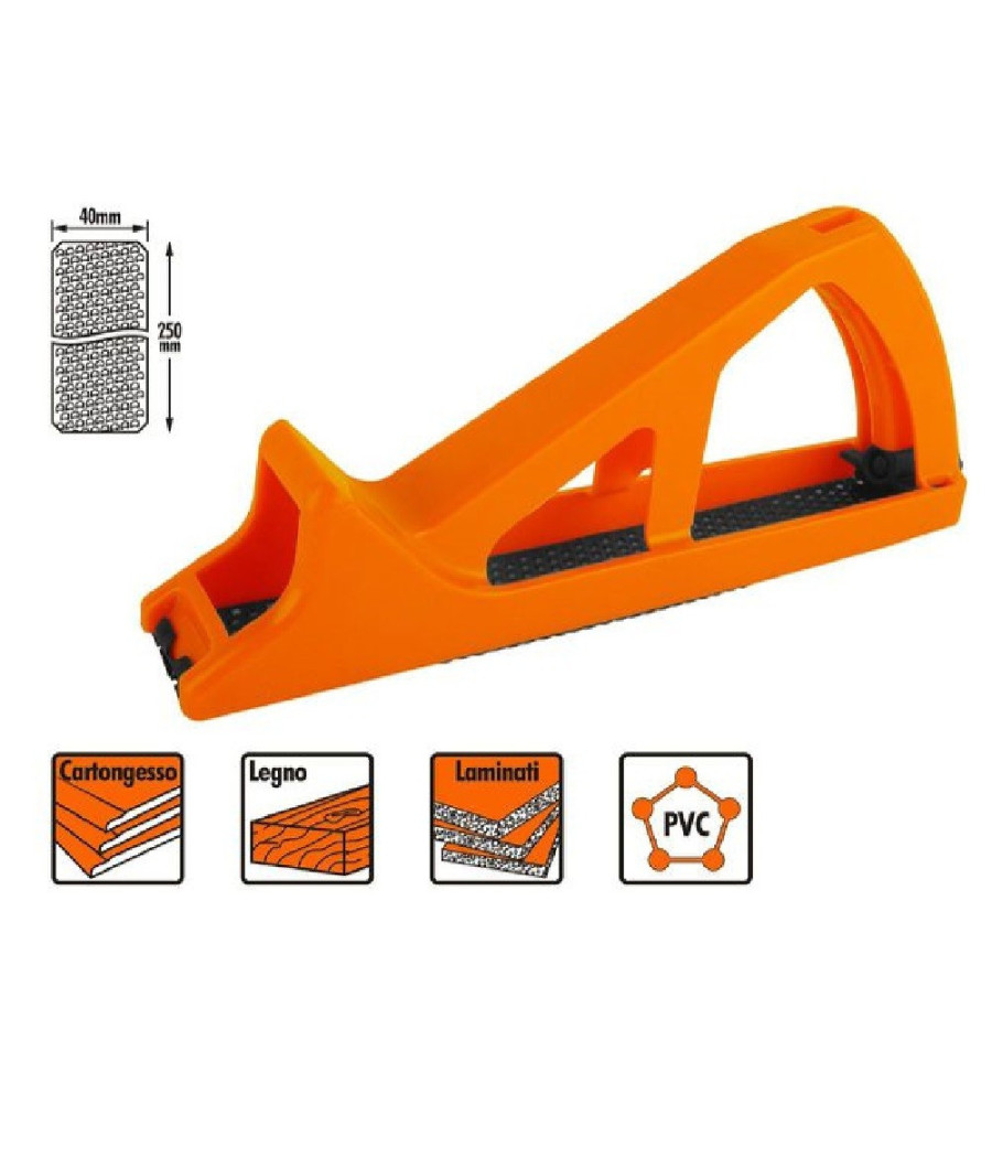 Pialla Pvc Per Cartongesso Legno Con Lama Raspa 250 X 40mm Intercambiabile 57220