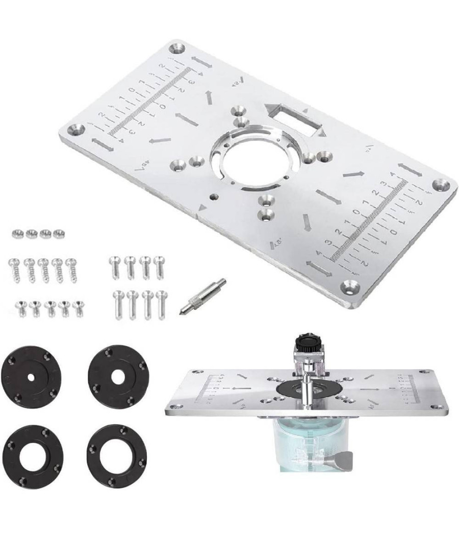 Piano Di Fresatura Router Piastra Per Fresatrice Verticale Con 4 Anelli Viti