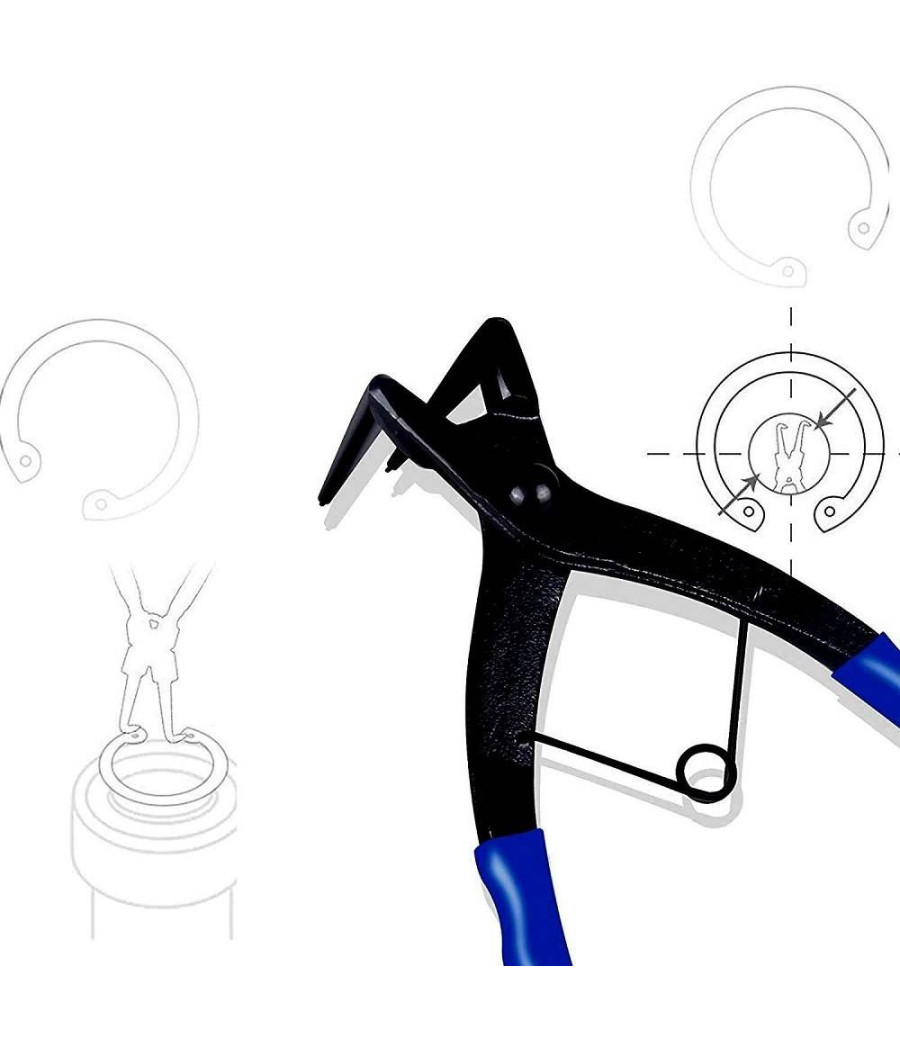 Pinze Per Anelli Di Sicurezza A Punte Piegate Pinza Seeger 90° Gradi 19508 - immagine 3