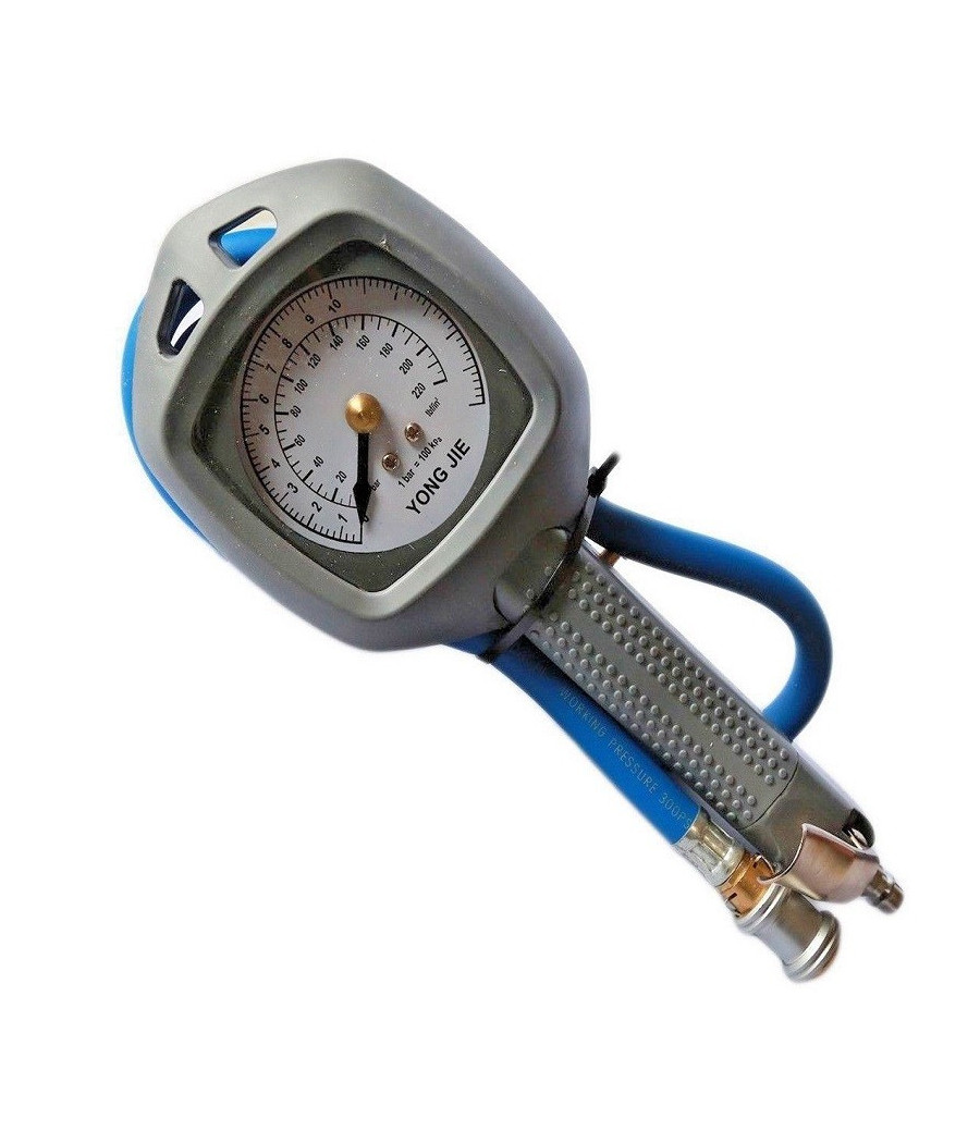Pistola Manometro Gonfiaggio Compressore 0-16 Bar 0-220 Psi Professionale