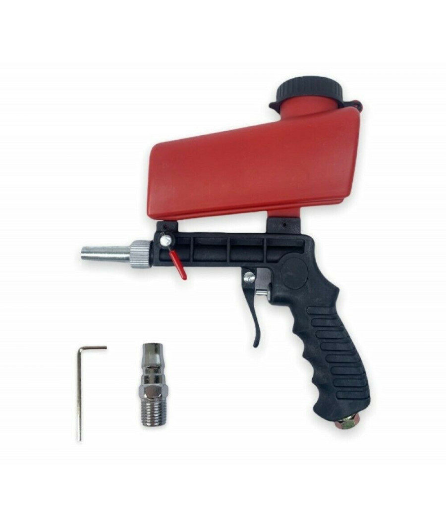 Pistola Sabbiatrice Serbatoio 900ml Aria Compressa Pneumatica Ugello In Acciaio - immagine 2