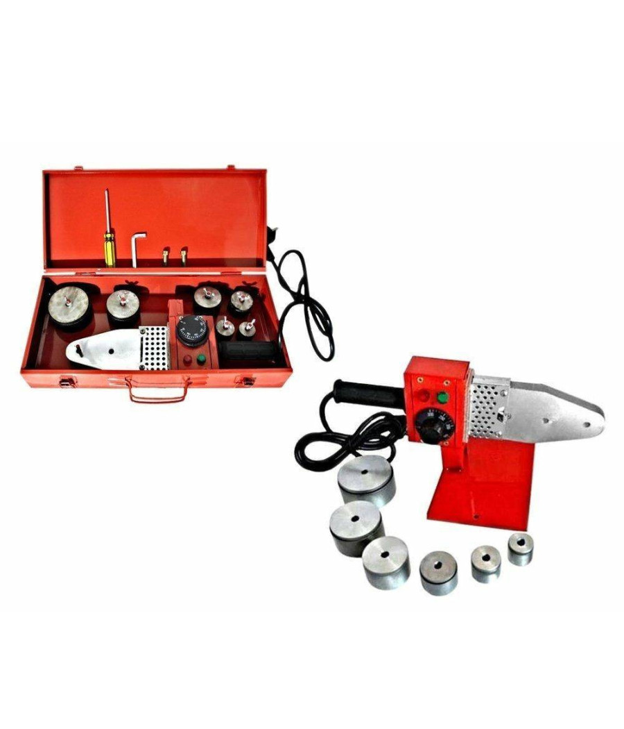 Polifusore Saldatore Per Tubi In Polipropilene 800 Watt Con Accessori 6 Matrici