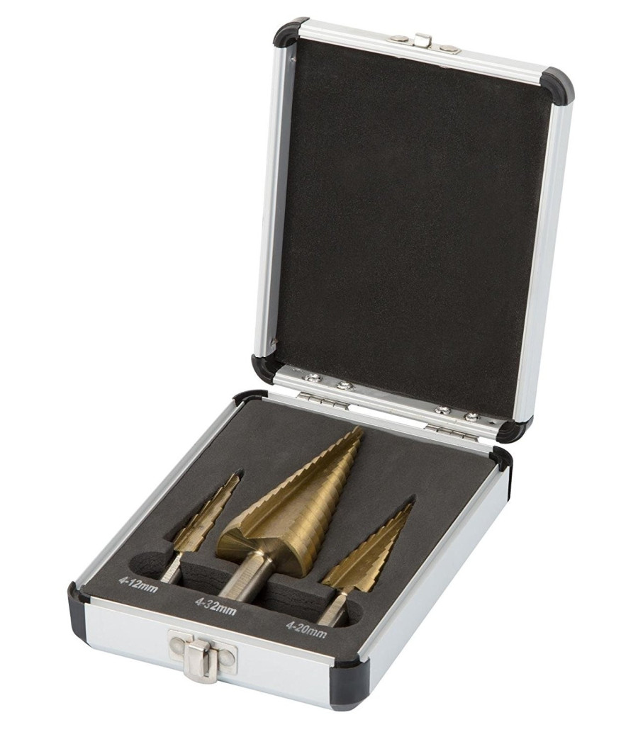 Prfex3/vb Set Di 3 Punte A Gradino In Acciaio Hss Oro Placcate In Titanio - immagine 3