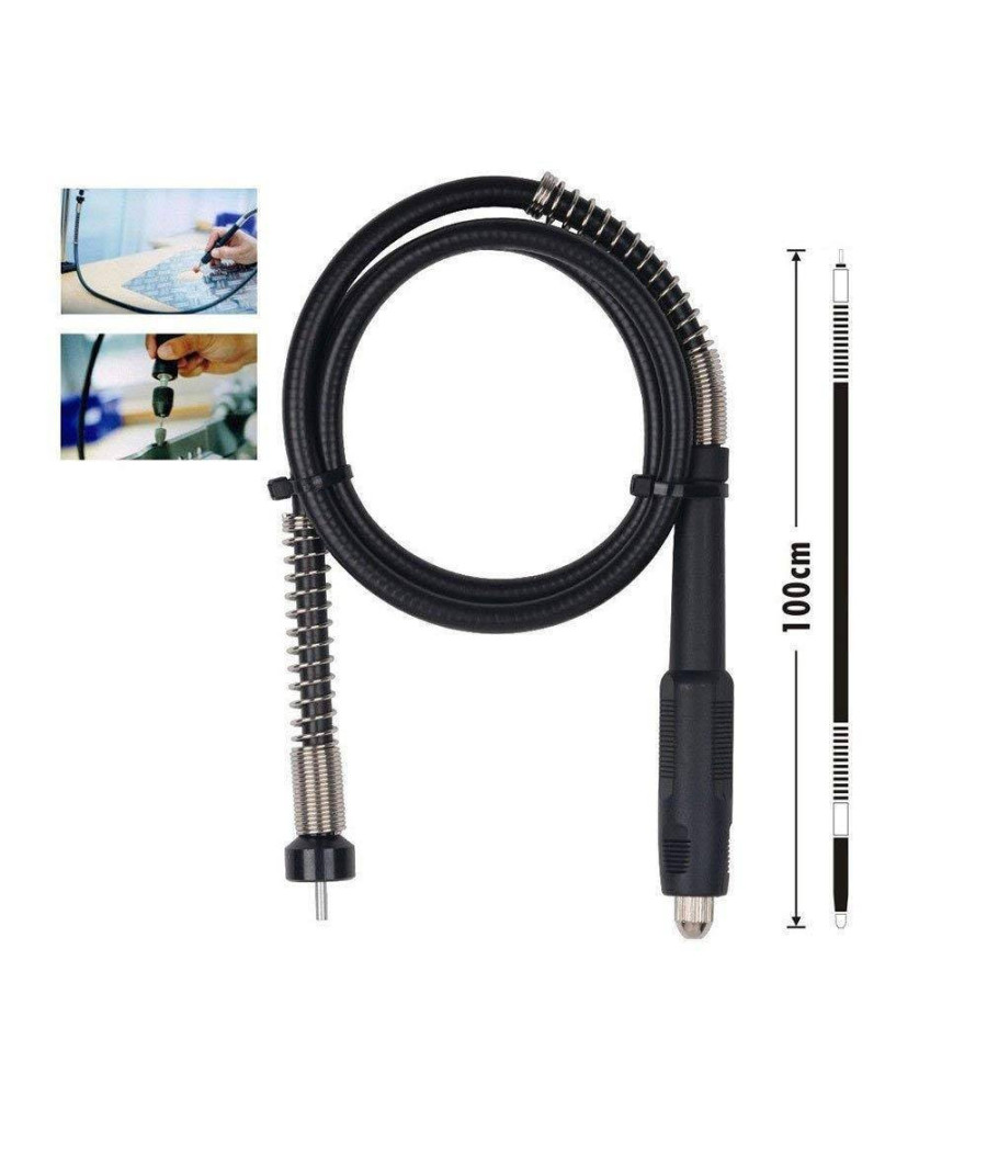 Prolunga Per Mini Trapano Albero Flessibile 100cm Con Mandrino 3,2mm Dremel Fresa