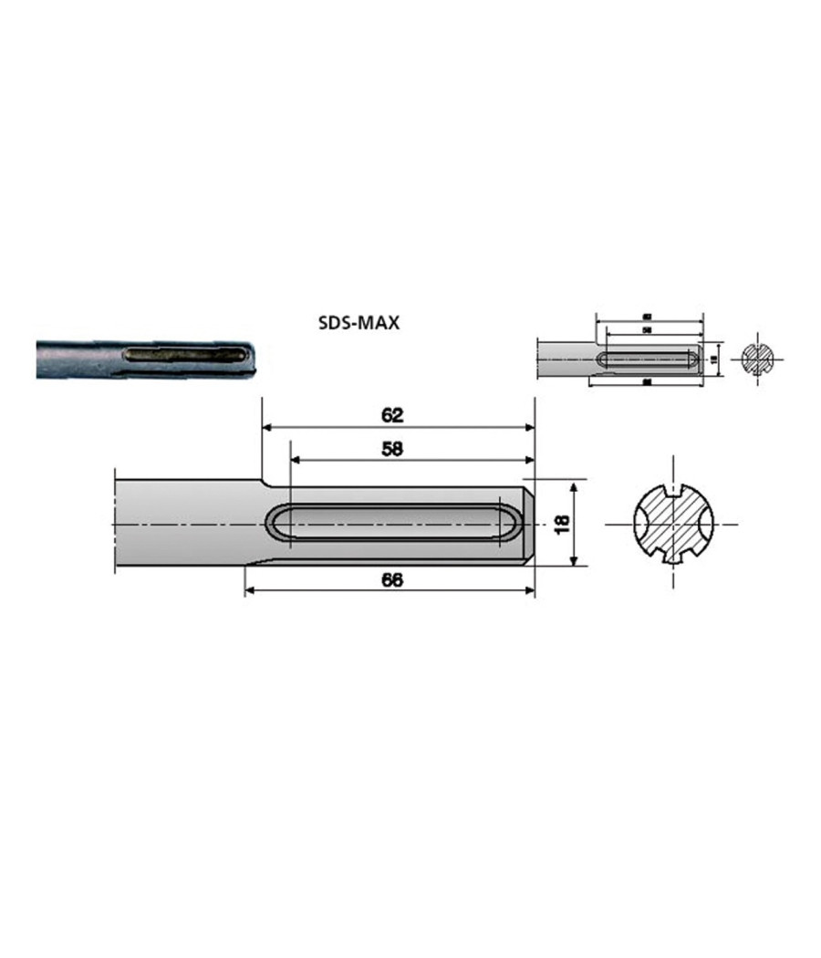 Punta Gigante A Doppia Elica Con Attacco Sds Max Per Martello Demolitore - immagine 2