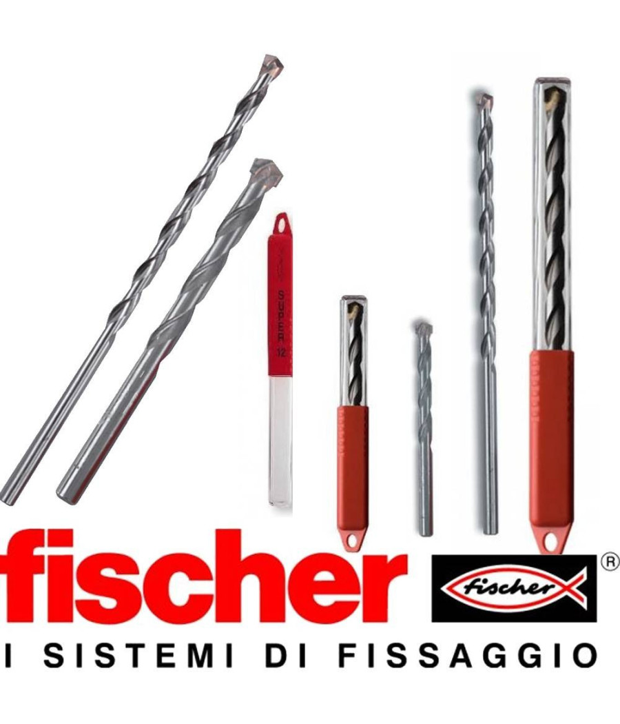 Punta In Acciaio Per Trapano Fischer Muratura Calcestruzzo Carburo Sdd 12x250