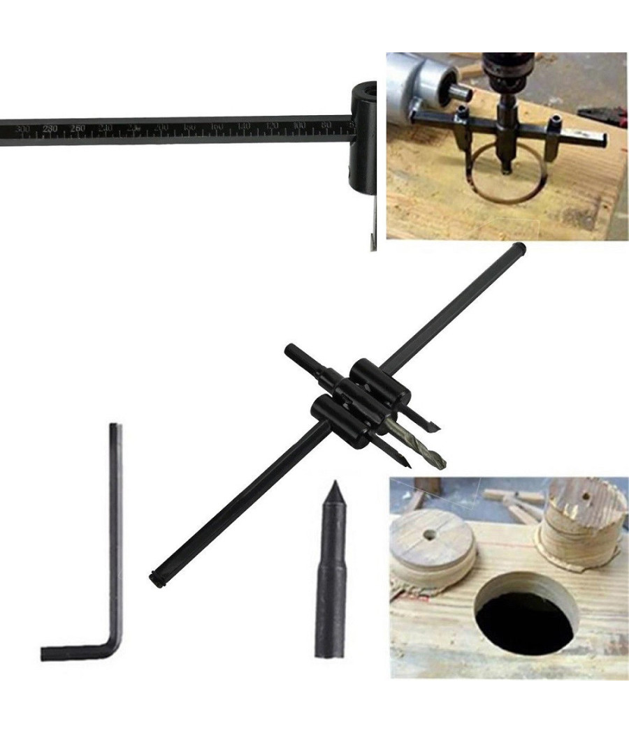 Punta Trapano Foro Regolabile Circolare Bareno Legno Compensato Laminati 30-300