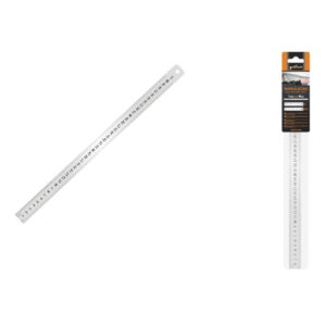 Righello Metro In Acciaio Inox Metallo 1mm A 40 Cm Riga Segnatura Cm Inch 97764