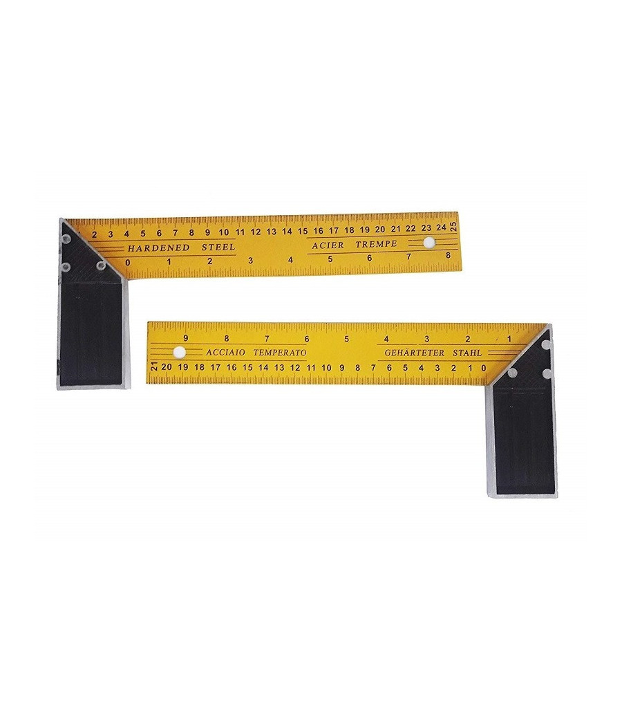 Righello Riga In Metallo Multiuso 25cm Con Angolo 90â° Per Costruzioni Architetto