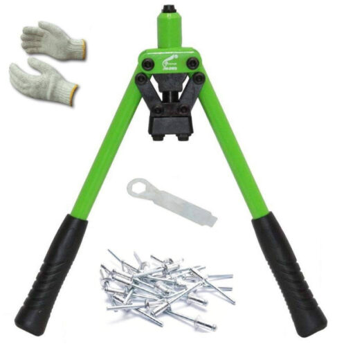 Rivettatrice Manuale 310 Mm 3 Testine Per Rivetti Da 3.2 4.0 4.8 Doppio Manico