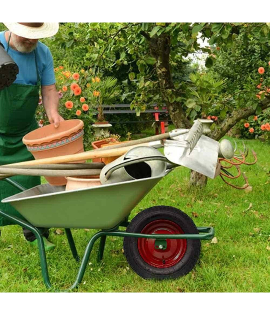 Ruota Pneumatica Per Carriola Diametro Da 35cm In Gomma 3.50-8 Modello Vespa - immagine 2