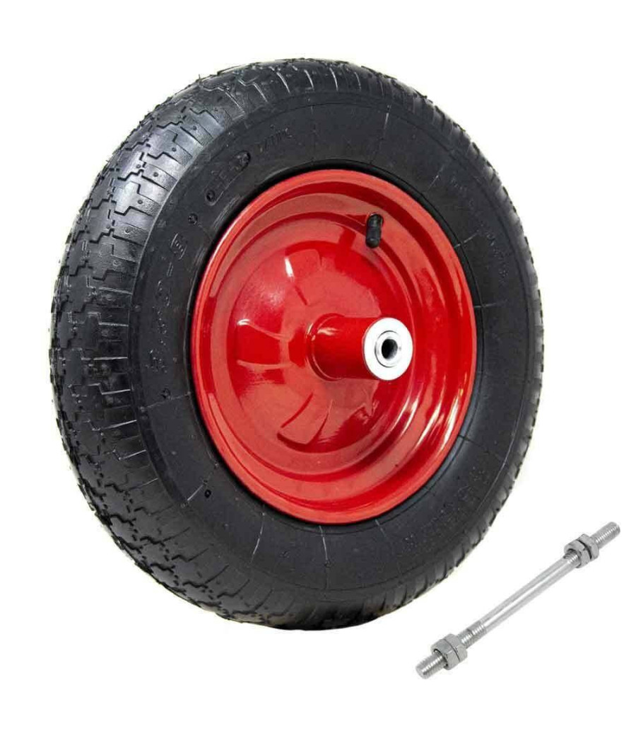Ruota Pneumatica Per Carriola Diametro Da 35cm In Gomma 3.50-8 Modello Vespa