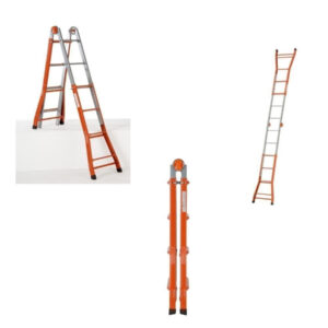 Scala Scaletto Telescopico Super In Acciaio 5,20 Mt Gierre Multiuso 5+4 Gradini