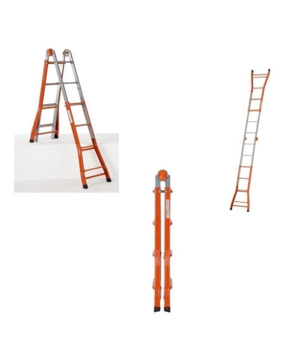 Scala Scaletto Telescopico Super In Acciaio 5,20 Mt Gierre Multiuso 5+4 Gradini