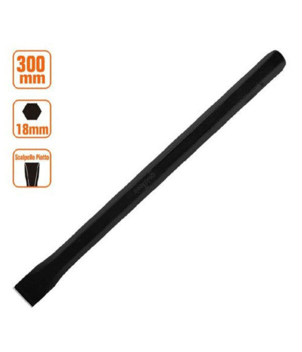 Scalpello Piatto Attacco Esagonale In Acciaio 300x18 Mm Utilizzo Su Pietra 57017 - immagine 2