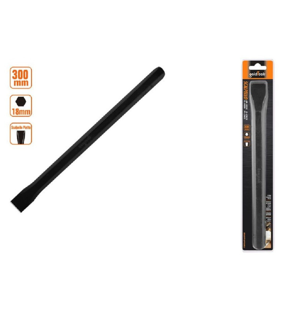 Scalpello Piatto Attacco Esagonale In Acciaio 300x18 Mm Utilizzo Su Pietra 57017