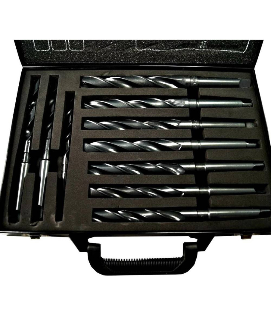 Set 10 Punte Elicoidale Da 14 A 23 Mm Frese Ferro Legno Per Trapano In Valigetta - immagine 2