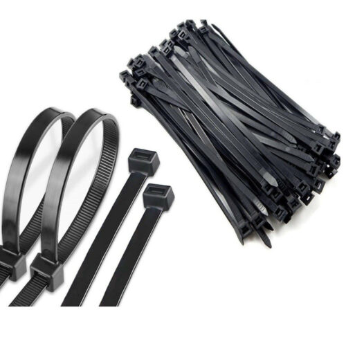 Set 100 Fascette Plastica Per Cablaggio 8,8 X 550mm Stringi Cavo Nere Etq90530n