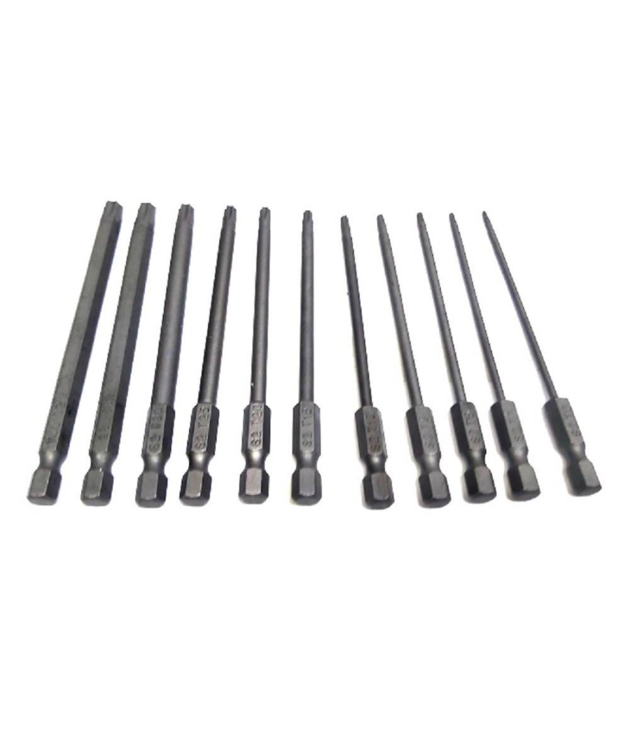 Set 11 Inserti Da T6 A T40 100mm Cacciaviti Torx Per Avvitatore Esagonale 1/4" - immagine 2