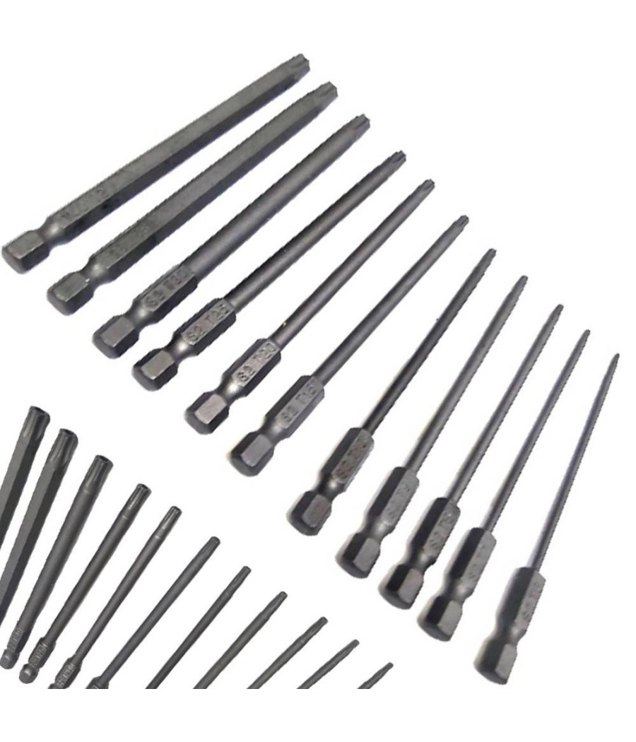Set 11 Inserti Da T6 A T40 100mm Cacciaviti Torx Per Avvitatore Esagonale 1/4"