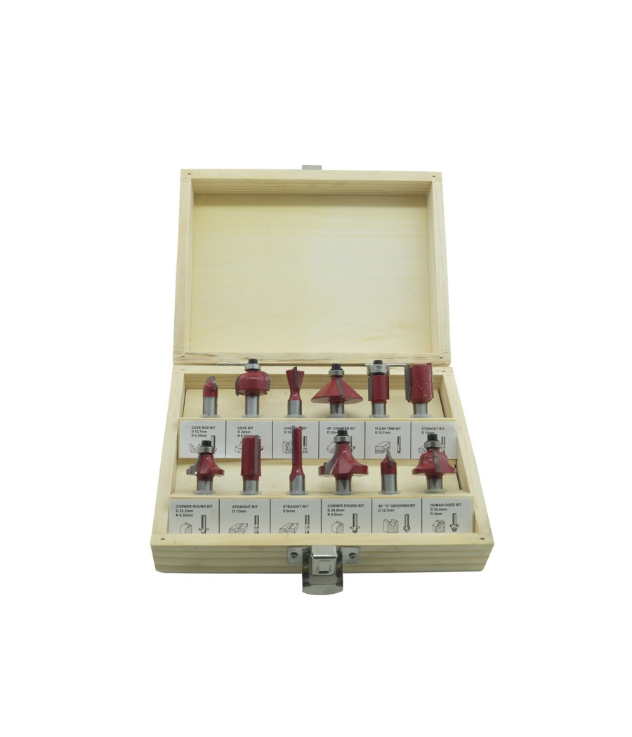 Set 12 Frese Fresa Per Legno Per Scanalare Rifilare Sanalature Fresatrice 6mm