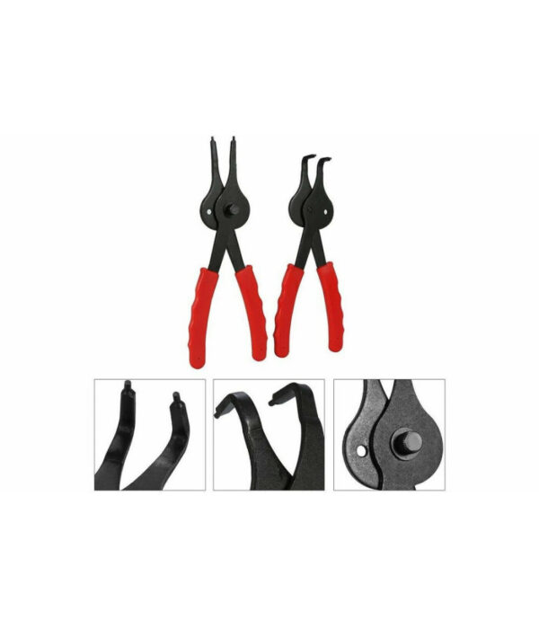 Set 12 Pinze Per Anelli Elastici Interni Esterni Reversibile 45° A 90° 07209 - immagine 3