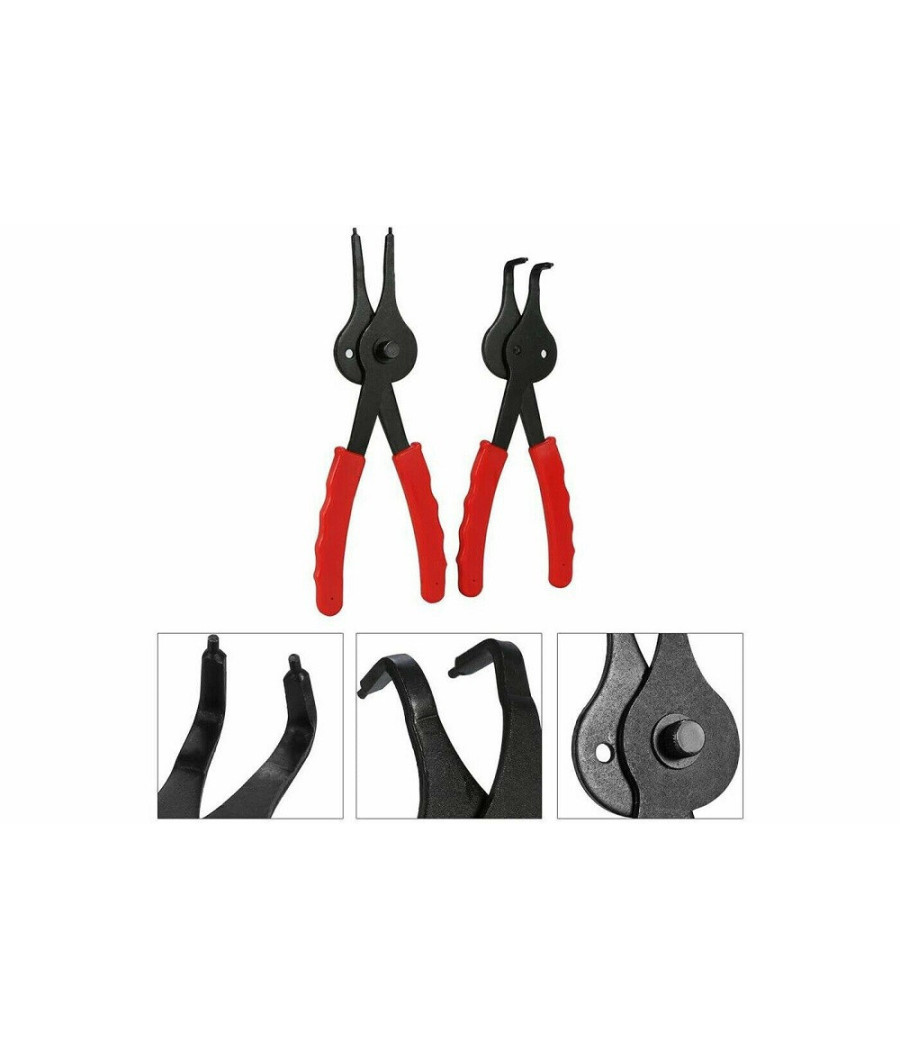 Set 12 Pinze Per Anelli Elastici Interni Esterni Reversibile 45° A 90° 07209 - immagine 3