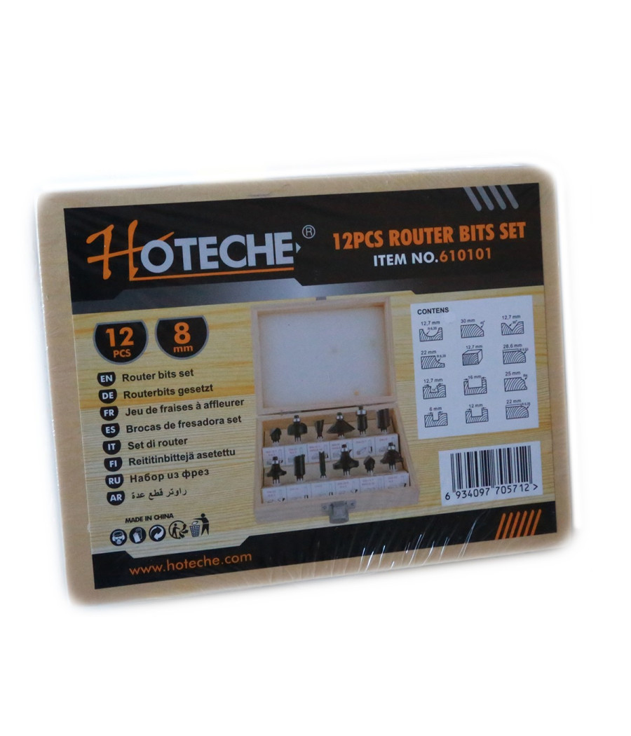 Set 12 Pz. Frese Legno Frese Per Scanalare Gambo 8 - 12 Mm Fresatrice Pantografo - immagine 3