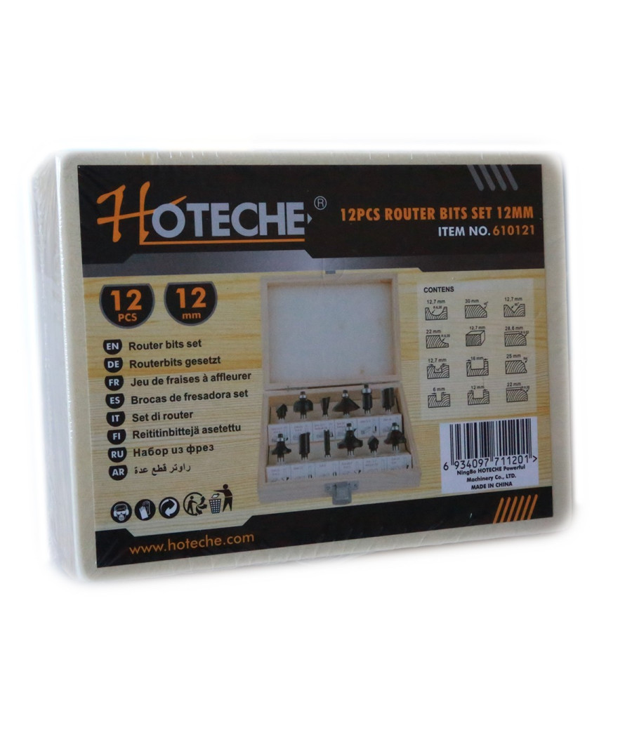 Set 12 Pz. Frese Legno Frese Per Scanalare Gambo 8 - 12 Mm Fresatrice Pantografo - immagine 2