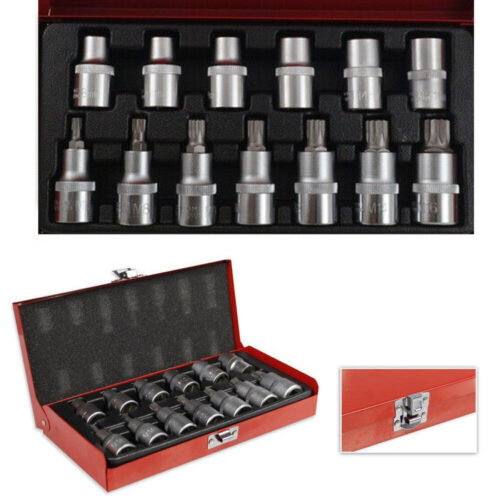 Set 13pz Bussole Boccole Chiavi Torx Inserti Maschi E Femmina In Valigetta Crv