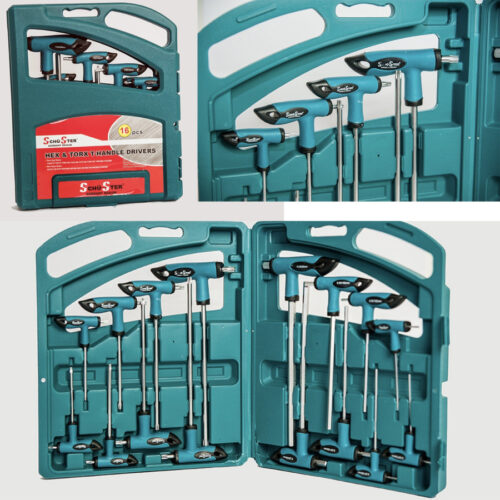 Set 16 Pz Chiavi Kit Chiave A T Esagonali E Torx Lunghe Valigetta Professionali