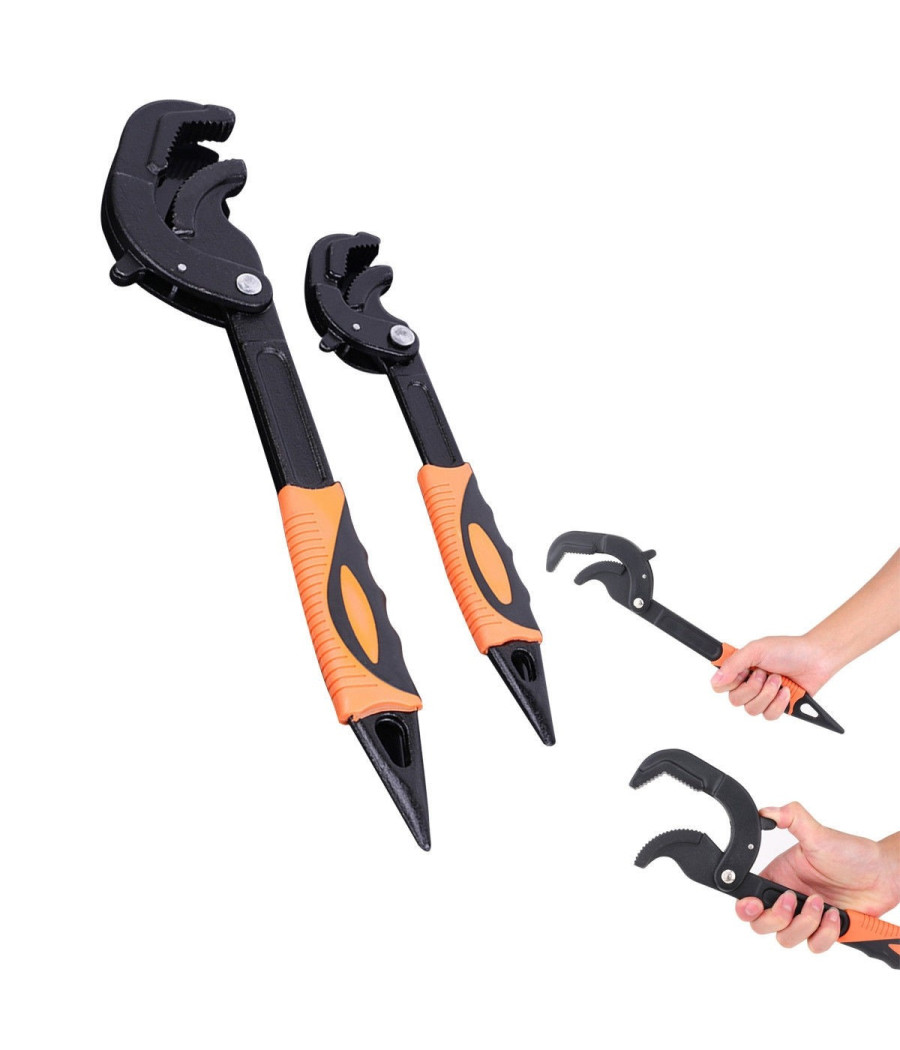 Set 2 Chiavi A Tubo Levoce Regolabili Multifuonzioni Professionali 260mm 380mm