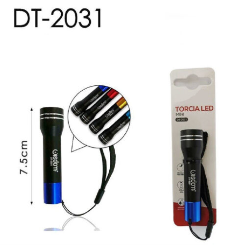 Set 2 Pezzi Mini Torcia Led Tascabile Per Escursioni Campeggi Vari Colori Dt2031
