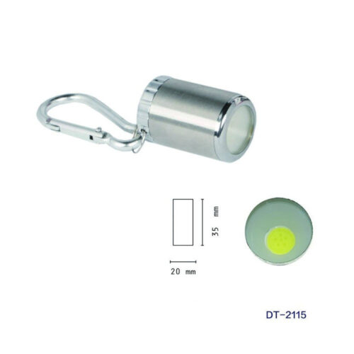 ﻿set 2 Pezzi Mini Torcia Torce Portachiavi A Led Cob Tascabile Alluminio Dt-2115