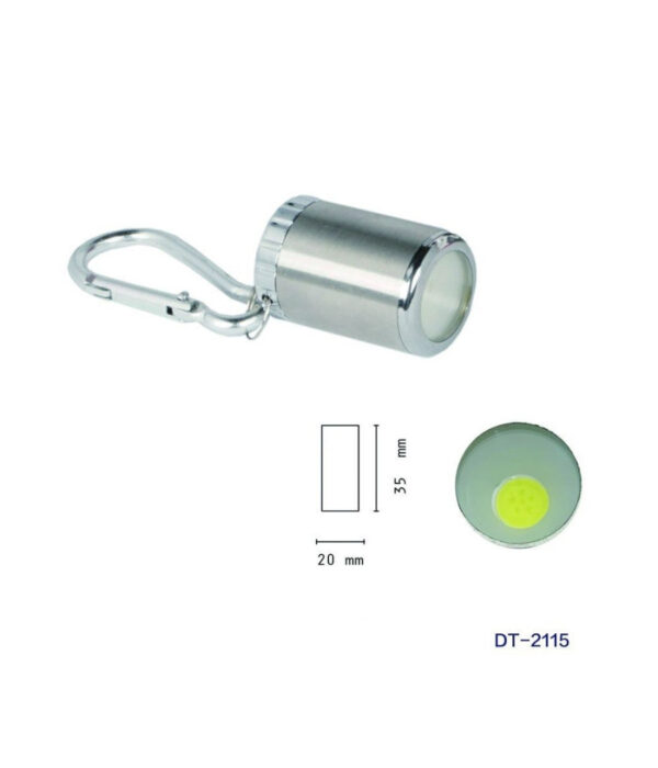 ﻿set 2 Pezzi Mini Torcia Torce Portachiavi A Led Cob Tascabile Alluminio Dt-2115