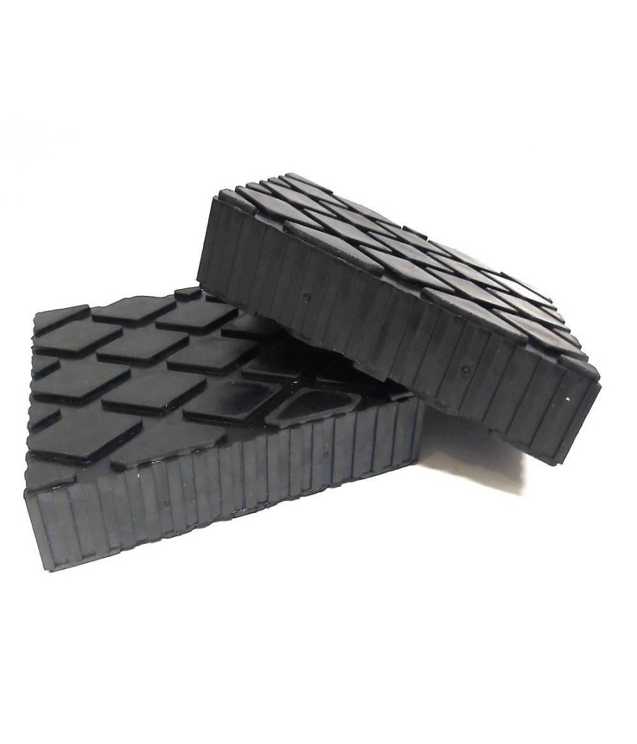 Set 2 Pezzi Tamponi In Gomma Per Ponti Sollevatori Tampone 16 X 12 X 5 Cm - immagine 2
