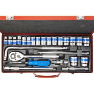 Set 25 Pezzi Chiavi A Bussola Con Cricchetto Socket 1/2" Accessori