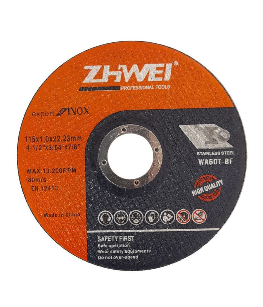 Set 25 Pz Disco Abrasivo Da Taglio Ferro 115 X 1,0 X 22,23 Mm Ultra Sottile Xin