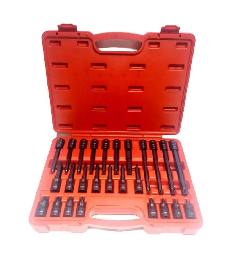 Set 26 Pezzi Chiavi A Bussola Inserti Millerighe Xzn 1/2" Da M5 A M16 Fs-43614 - immagine 2