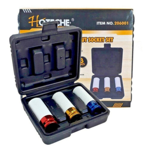 Set 3 Chiavi A Bussole 1/2” Per Cerchi In Lega Rivestimento Teflon 17 19 21mm