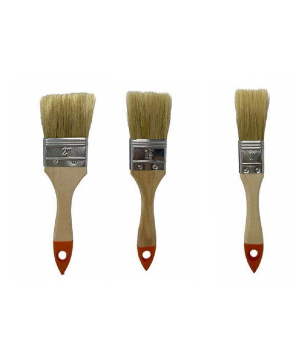Set 3 Pennelli Testa Piatta Pennello Per Pittura Vernice Varie Dimensioni 90307