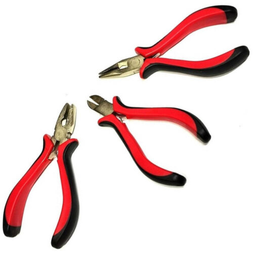 Set 3 Pezzi Mini Pinze Pinzette Di Precisione 125 Mm Per Elettronica Bricolage
