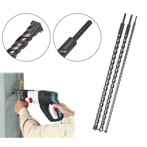 Set 3 Punte Giganti Lunghezza 1 Metro Sds Plus Per Muro Cemento Calcestruzzo