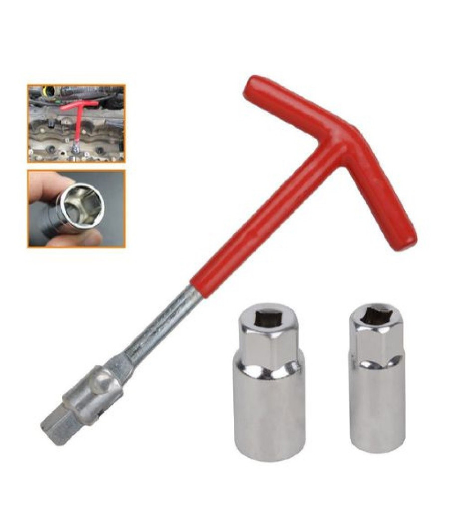 Set 3 Pz Chiave A T Con Snodo Con Doppia Bussola Svita Candele 16 – 21 Mm 91636 - immagine 2