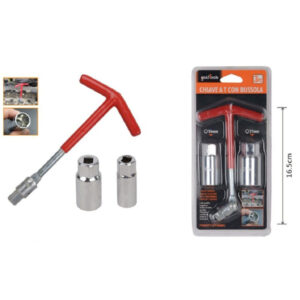 Set 3 Pz Chiave A T Con Snodo Con Doppia Bussola Svita Candele 16 – 21 Mm 91636