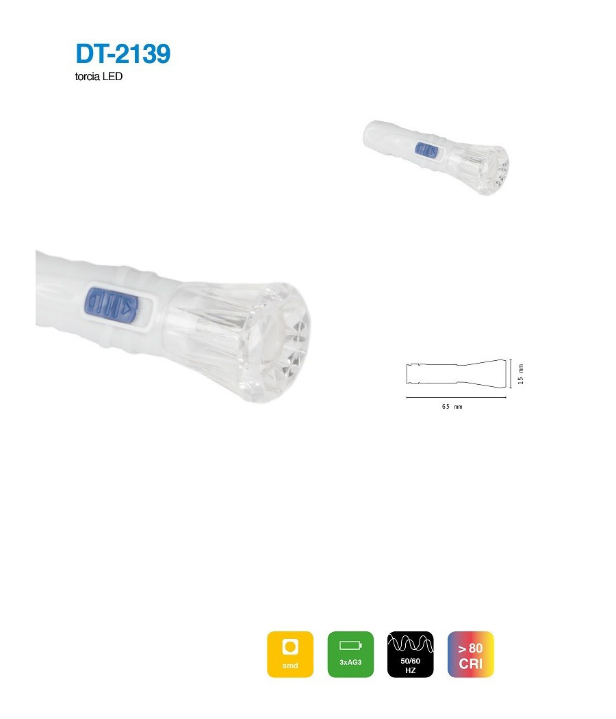 Set 4 Pezzi Mini Torcia Led Portachiavi Tascabile Resistente Portatile Dt-2139 - immagine 3